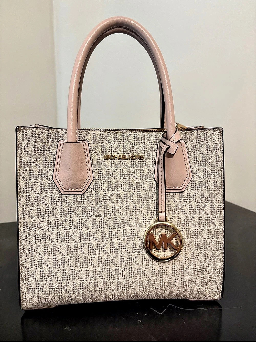 Michael Kors Mercer Extra-Small Logo and Leather Crossbody Bag & Leather Bag